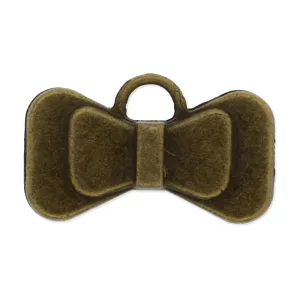 11.5x19.5mm antique bronze plated haning charms,bowknot,zinc alloy filled,modern jewelry charms, 20pieces/lot