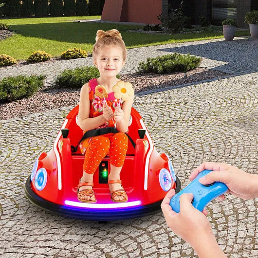12V Electric Ride On Car with Remote Control and Flashing LED Lights-Red - Color