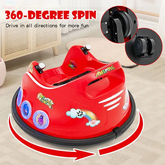 12V Electric Ride On Car with Remote Control and Flashing LED Lights-Red - Color
