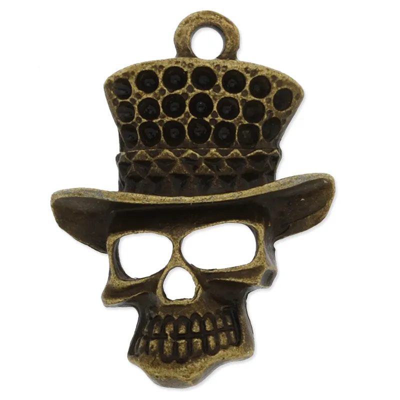 29x38.5mm antique bronze plated haning charms,skull,zinc alloy filled,modern jewelry charms, 20pieces/lot