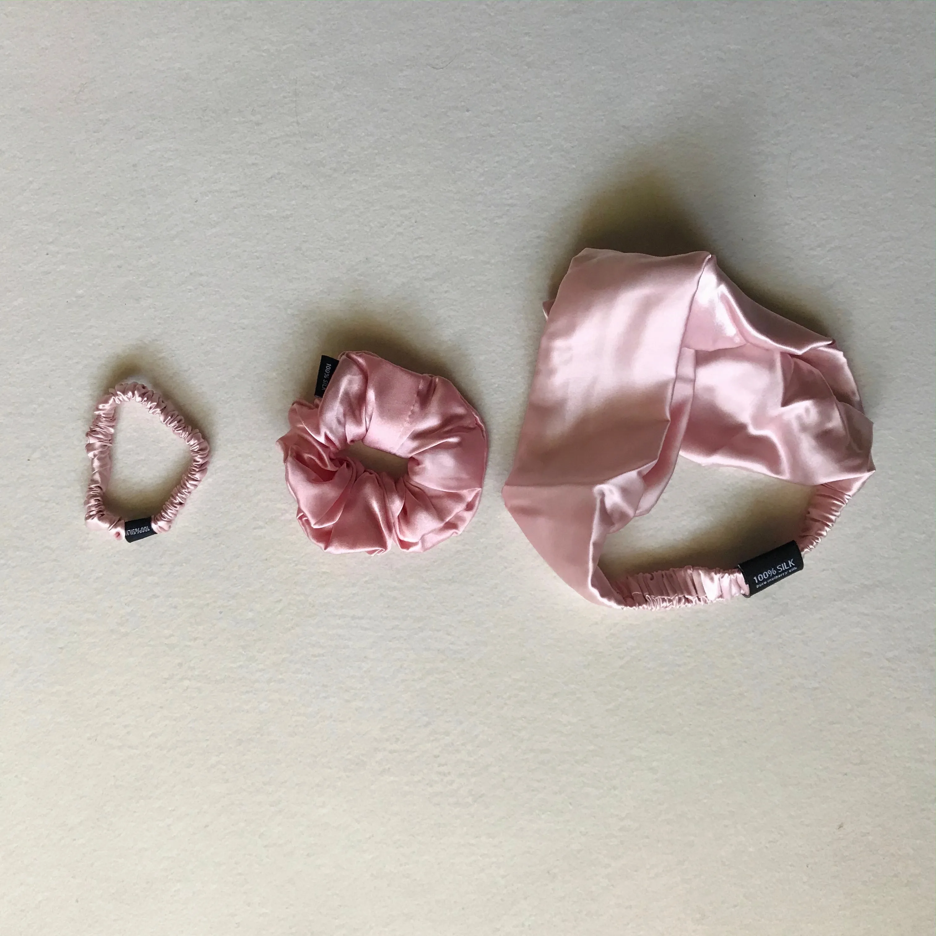 3-in-1 Pure Silk Hair Band Combo, Mother's Day Gift (PInk)