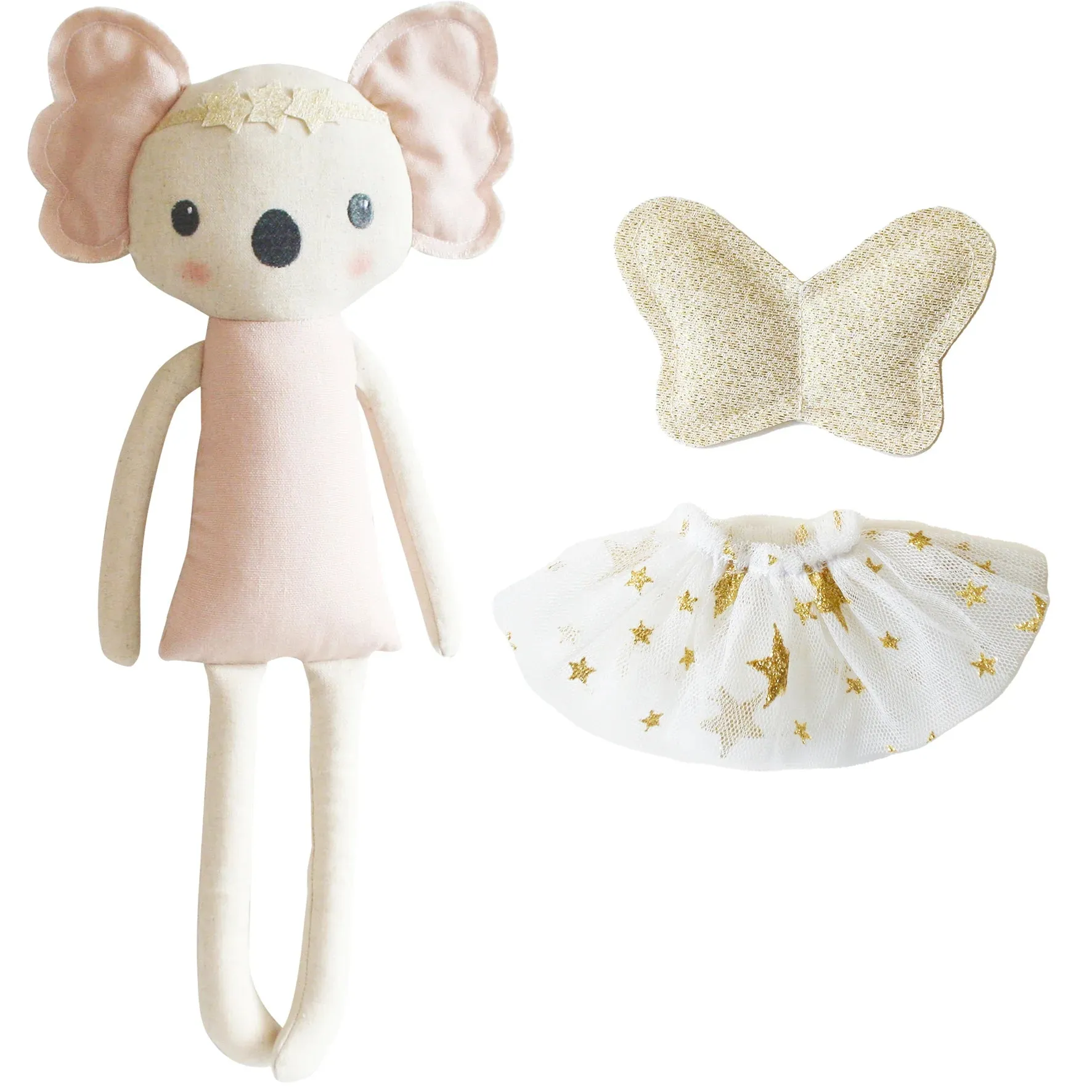 40cm Large Koala Dress Up Doll - Ivory & Pink - 3 