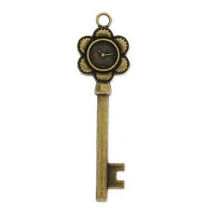 59mm length antique bronze plated hanging pendant with 10mm bezel,wintersweet on key,zinc alloy filled,modern jewelry charms, 20pieces/lot