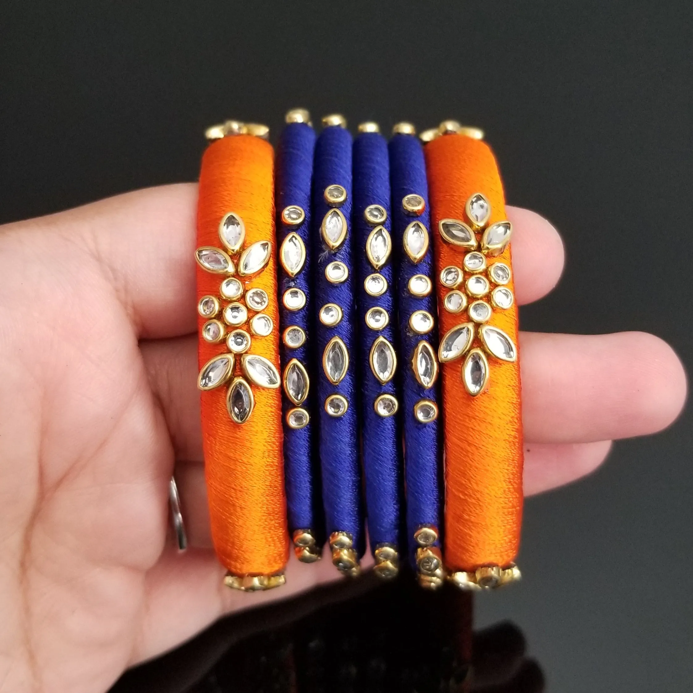 6 PC Silk Thread Bangles 1714