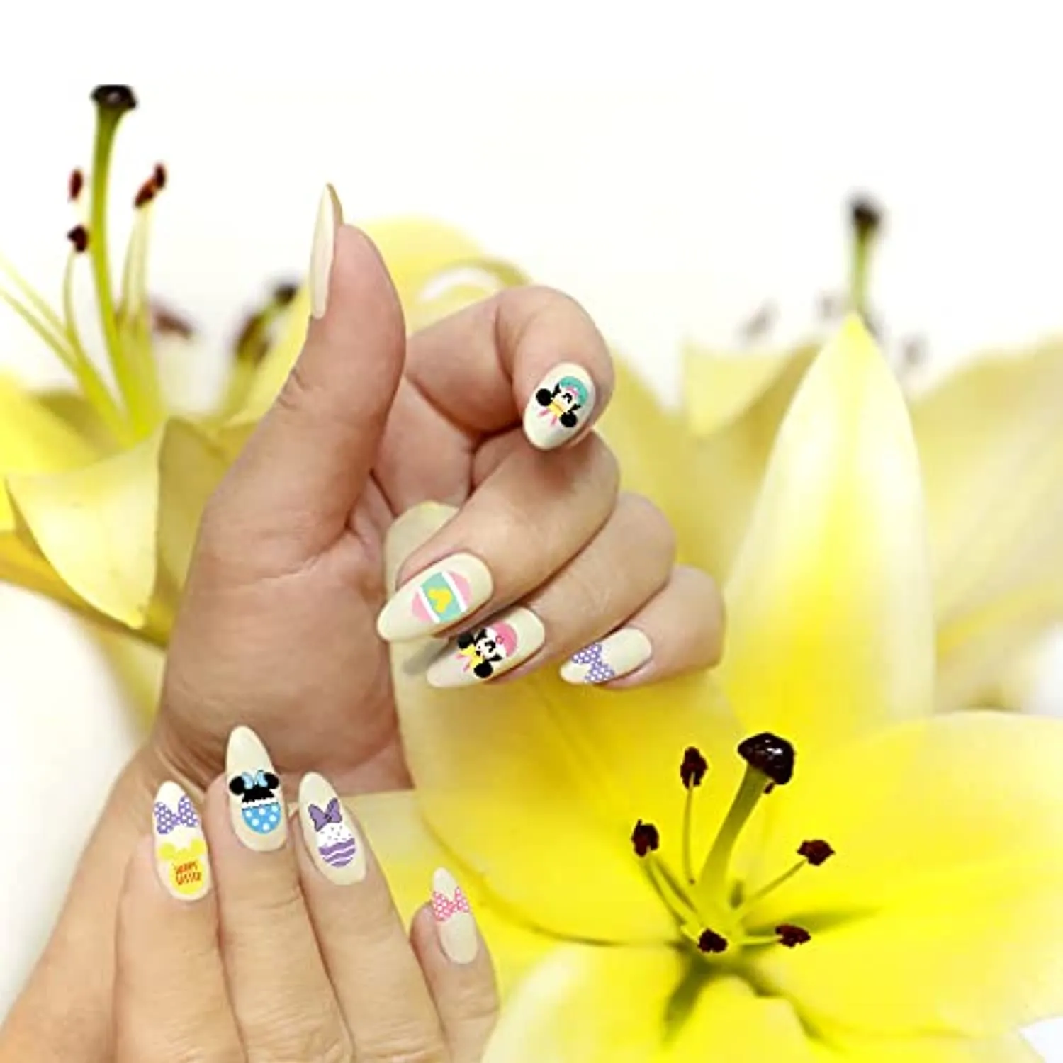 8Pcs Easter Nail Art Stickers Mouse Nail Supplies 3D Self-Adhesive Nail Foil Decals Happy Easter Rabbit Egg Designs Beauty DIY Mouse Easter Acrylic Nail Decorations for Woman Girls