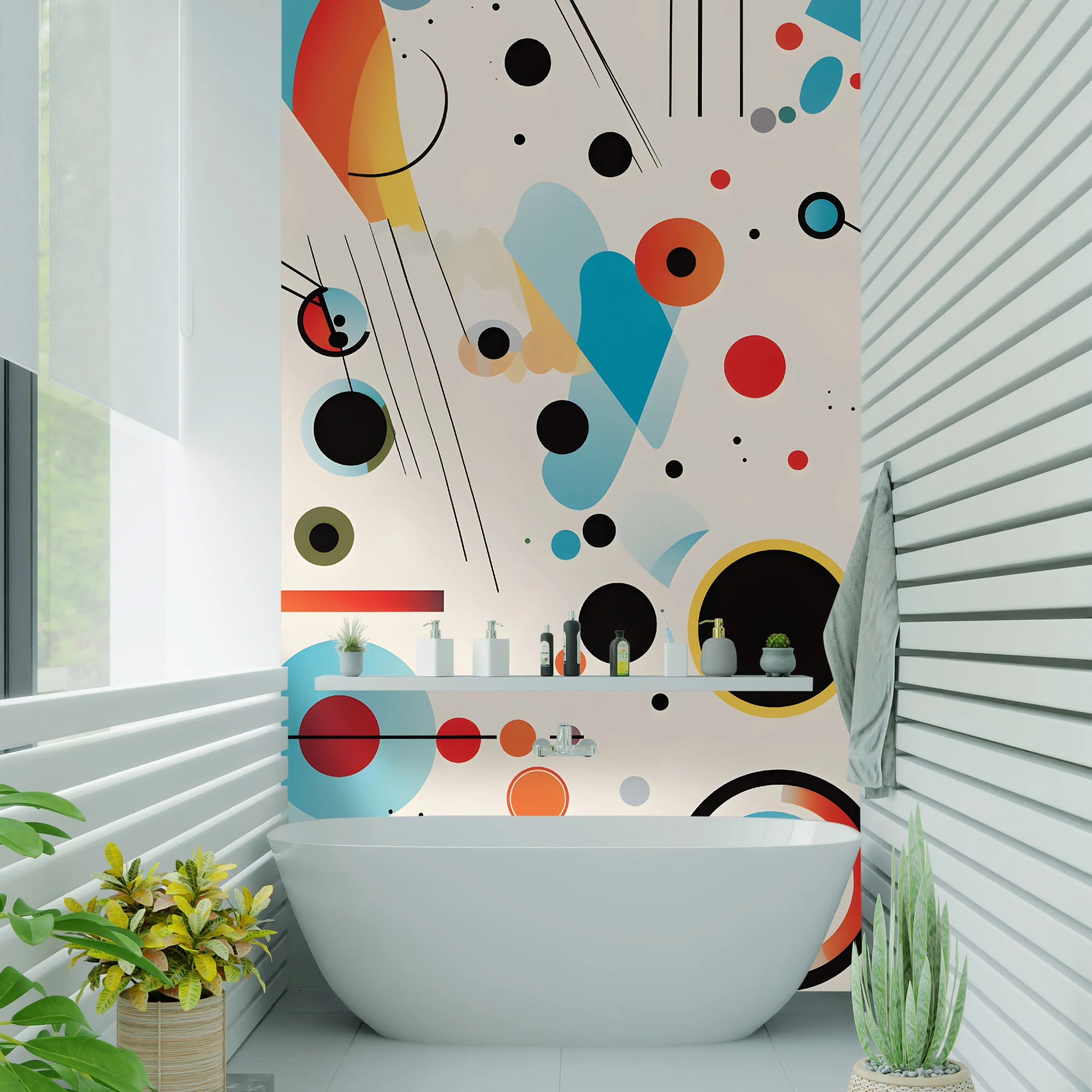 Abstract Shapes Acrylic Wall Panels Home Decor Wall Panels 2440mmm x 1220mm