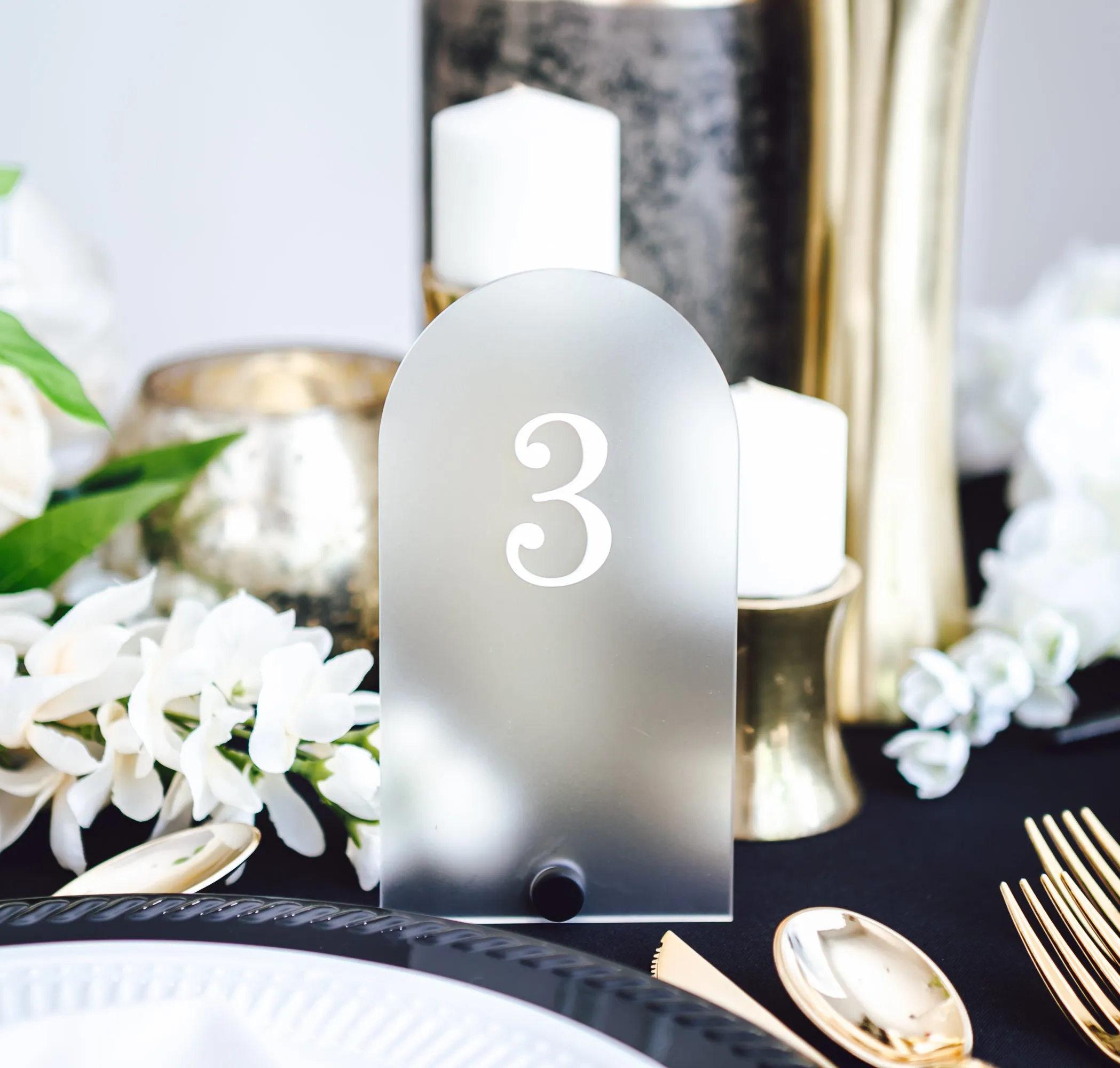 Acrylic Table Numbers, Modern Shape Wedding Table Sign