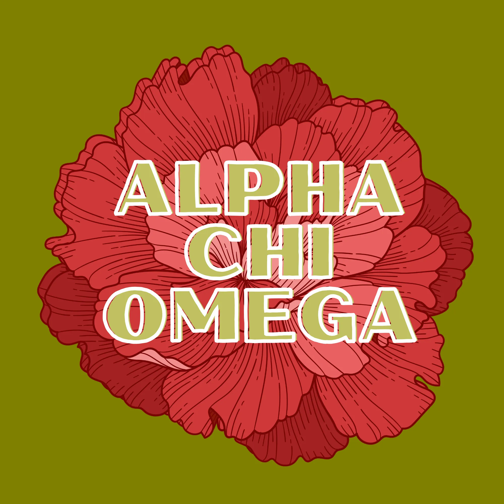 Acrylic Tray - Sorority Collection - ALPHA CHI OMEGA - CARNATION1