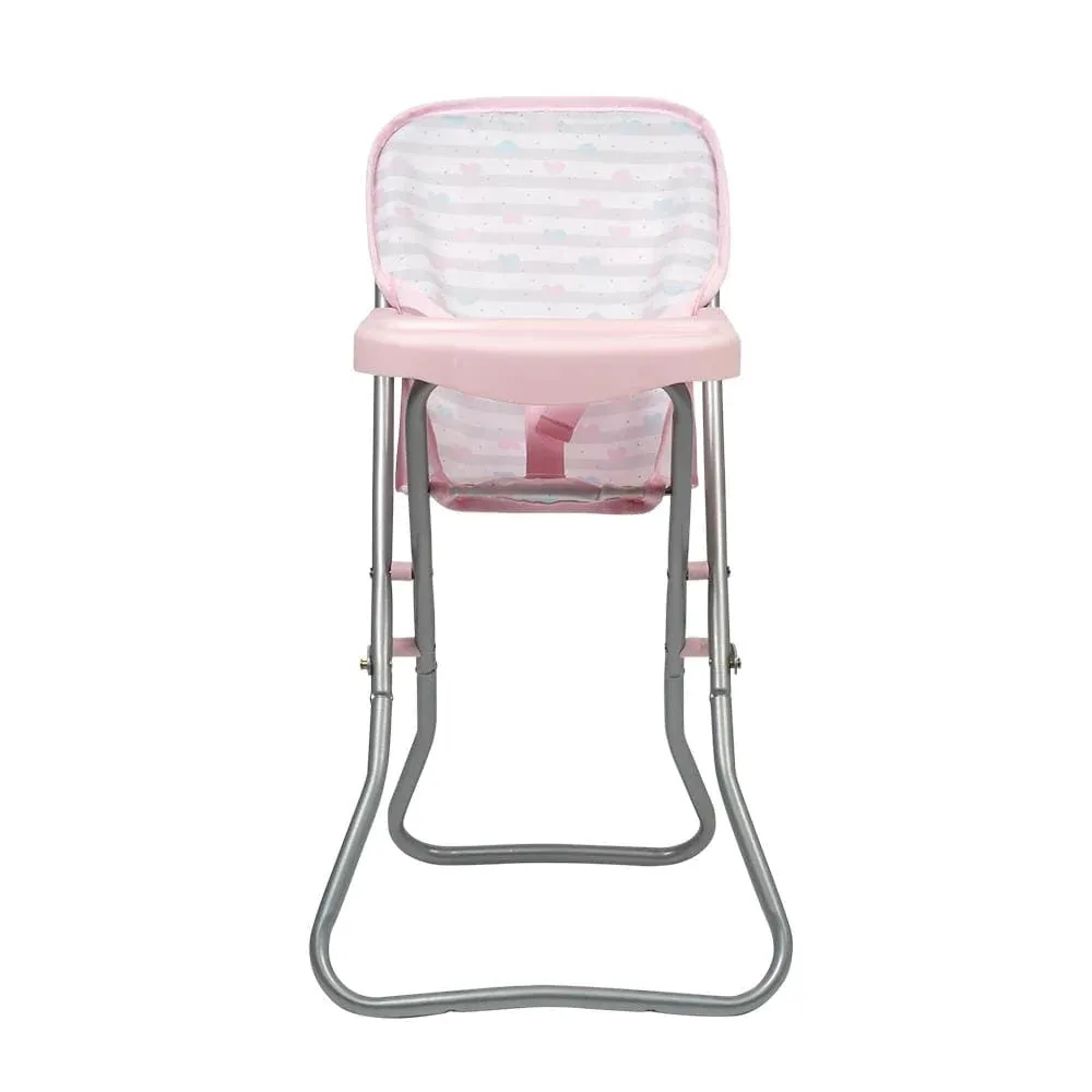 Adora Baby Doll High Chair - Pastel Pink Hearts