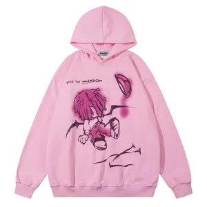 AG Cartoon Demon Boy Print Hoodie