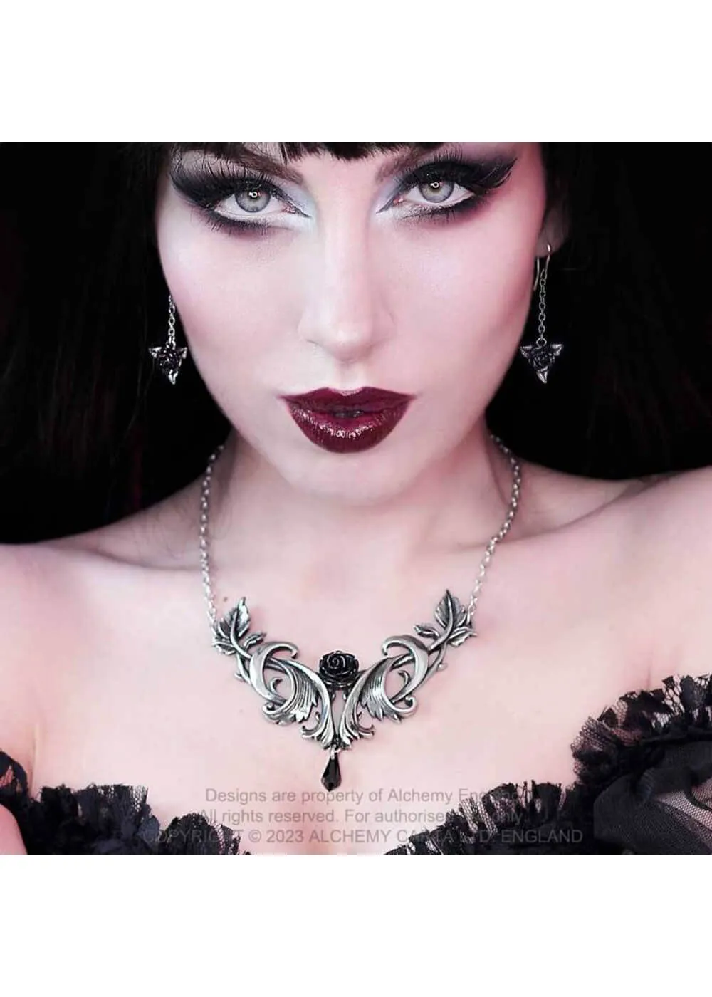 Alchemy Black Rose Earrings