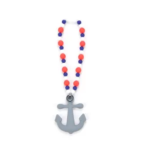 Anchor with Red, White and Blue Beads Baby Carrier Teether Toy