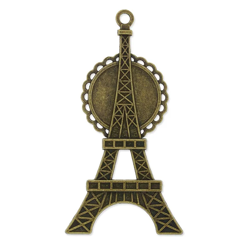 antique bronze plated hanging charms,effiel with 20mm bezel,length 70mm,zinc alloy filled,modern jewelry charms, 20pieces/lot