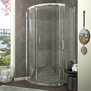 Anzzi Baron Series 39 in. x 74.75 in. Framed Sliding Shower Door in Polished Chrome