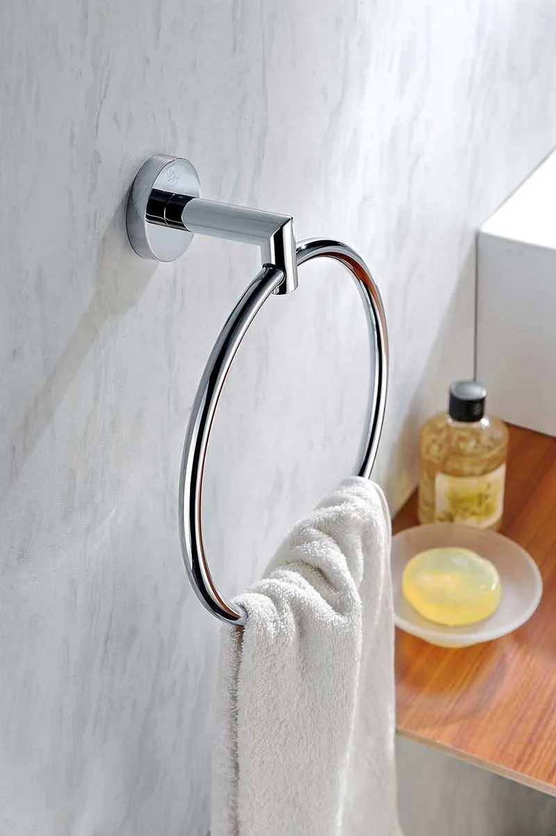 Anzzi Caster 2 Series Towel Ring in Polished Chrome