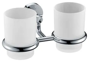 Anzzi Caster Series Double Toothbrush holder in Polished Chrome