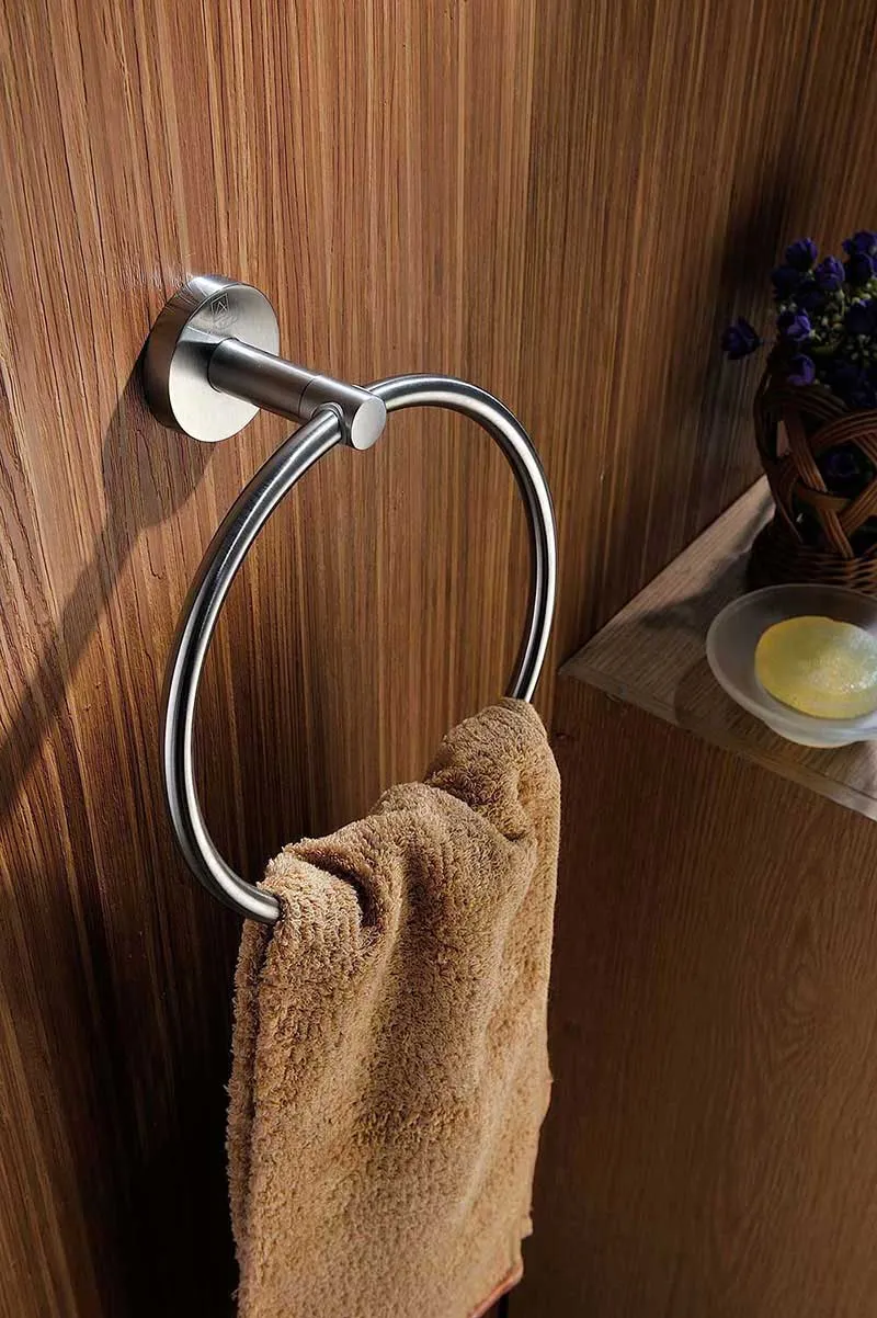 Anzzi Caster Series Towel Ring in Brushed Nickel