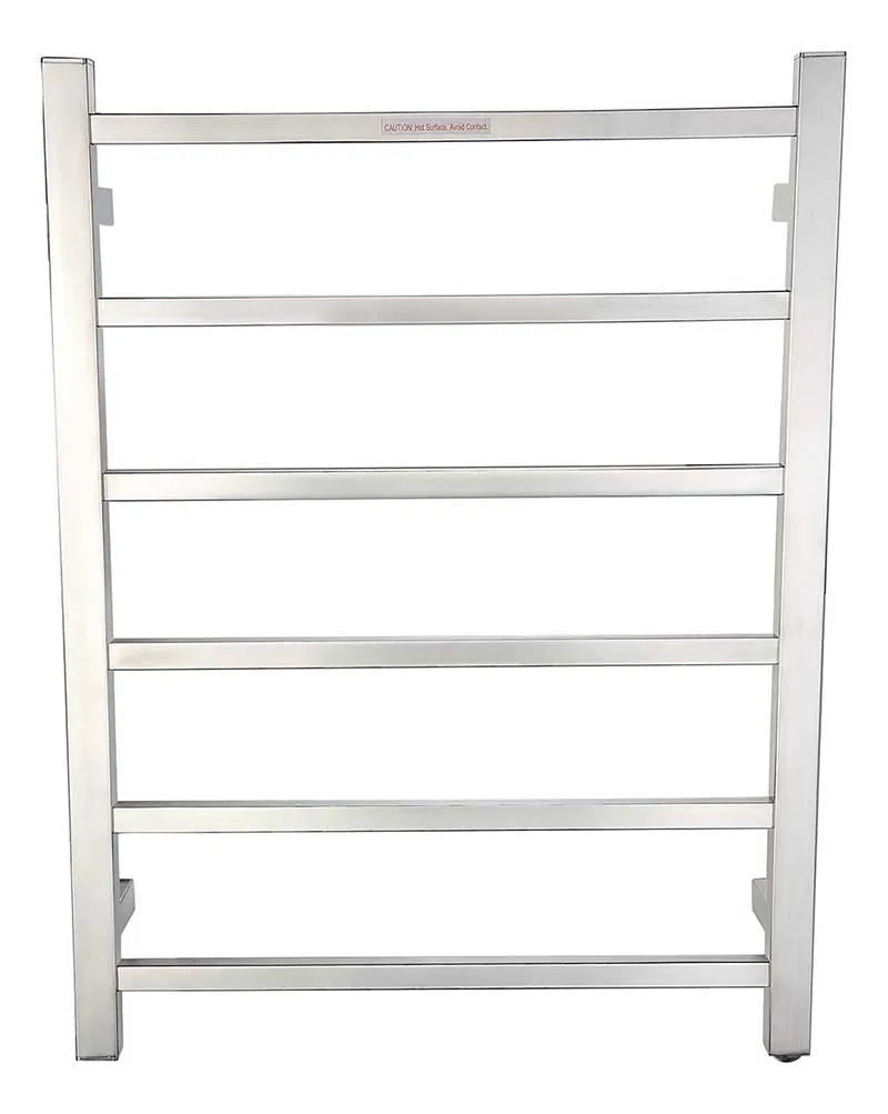 Anzzi Charles Series 6-Bar Stainless Steel Wall Mounted Electric Towel Warmer Rack in Brushed Nickel