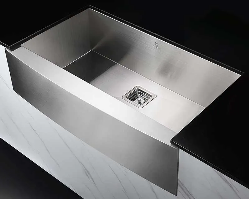 Anzzi Elysian Farmhouse 36 in. Single Bowl Kitchen Sink with Faucet in Polished Chrome