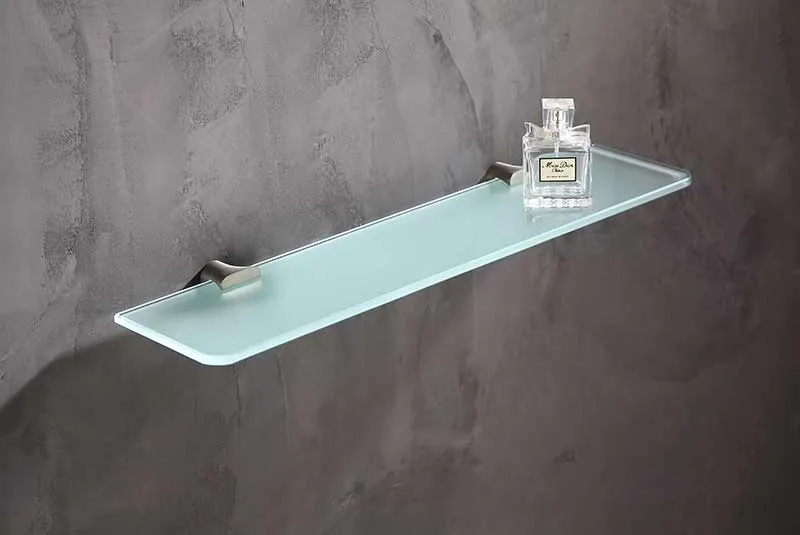 Anzzi Essence Series Glass Shelf in Brushed Nickel