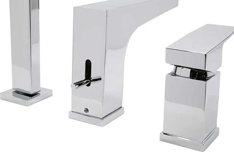 Anzzi Fyne Series Single-Handle Roman Bathtub Faucet with Shower Wand in Polished Chrome