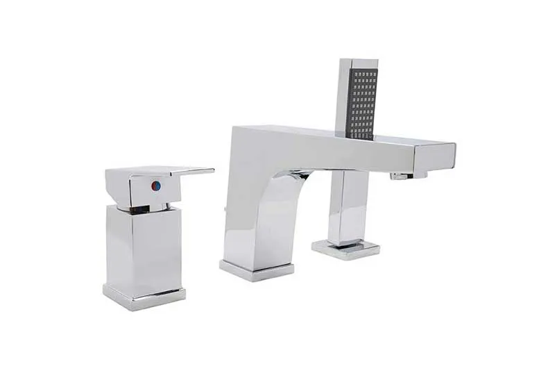 Anzzi Fyne Series Single-Handle Roman Bathtub Faucet with Shower Wand in Polished Chrome