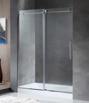 Anzzi Leon Series 48 in. by 76 in. Frameless Sliding Shower Door in Chrome with Handle