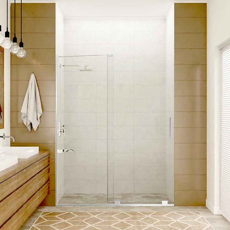 Anzzi Longboat Series 60 in. x 76 in. Semi-Frameless Shower Door with TSUNAMI GUARD in Polished Chrome