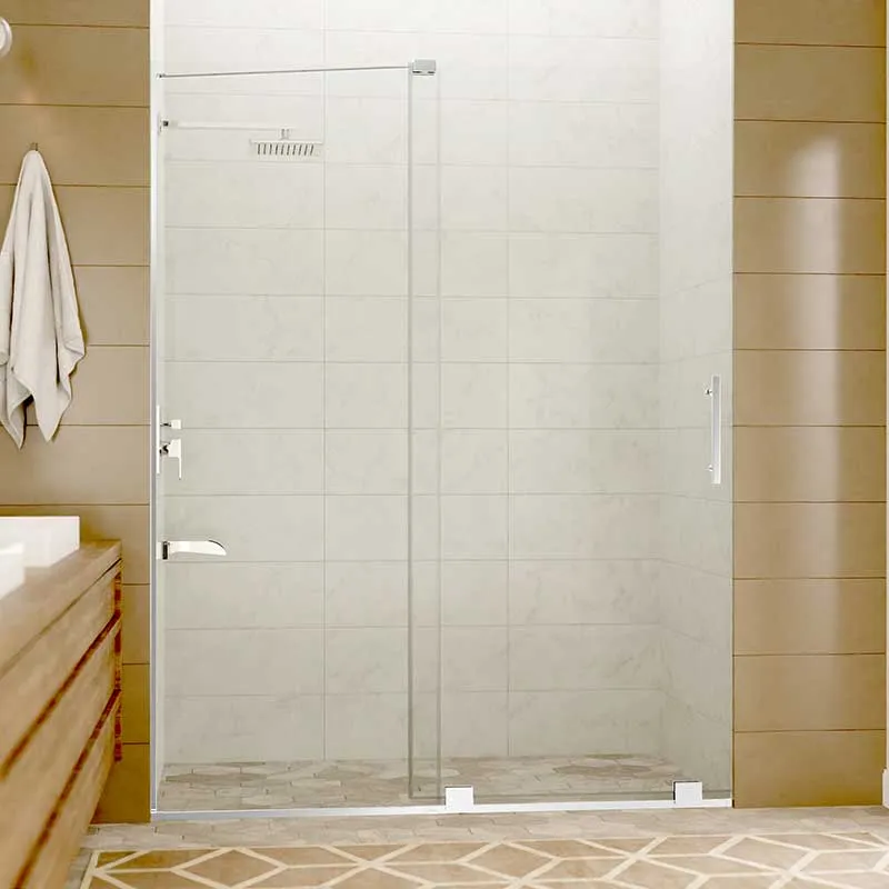 Anzzi Longboat Series 60 in. x 76 in. Semi-Frameless Shower Door with TSUNAMI GUARD in Polished Chrome