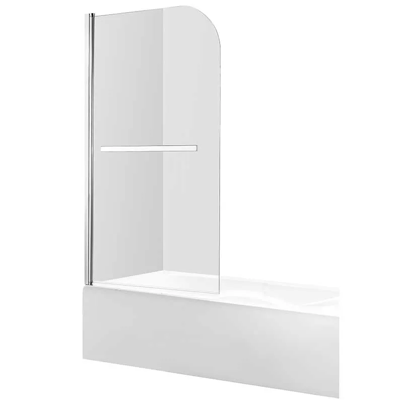 Anzzi Myth 34 in. x 58 in. Frameless Tub Door with TSUNAMI GUARD in Brushed Nickel