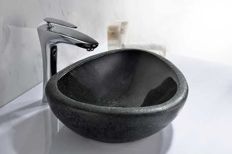 Anzzi Opal Peak Vessel Sink in Desert Black
