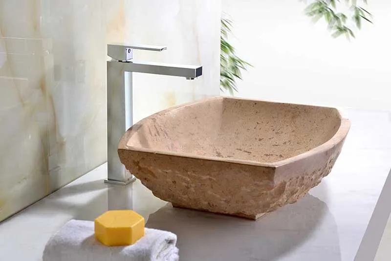 Anzzi Stoic Basin Vessel Sink in Classic Cream Marble