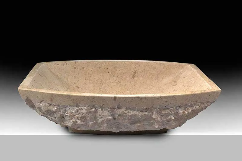 Anzzi Stoic Basin Vessel Sink in Classic Cream Marble