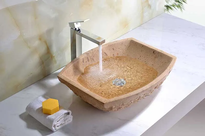 Anzzi Stoic Basin Vessel Sink in Classic Cream Marble