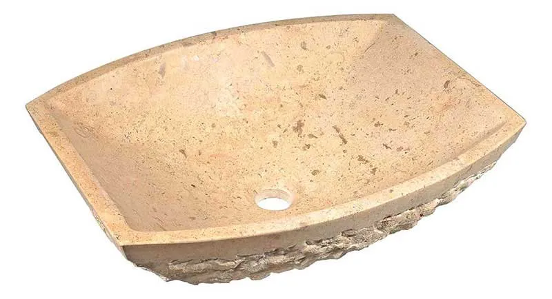 Anzzi Stoic Basin Vessel Sink in Classic Cream Marble
