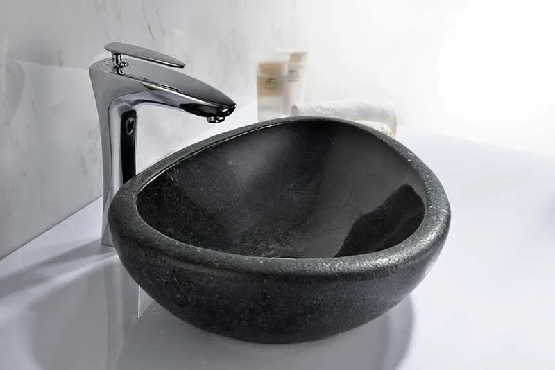 Anzzi Twin Vessel Sink in Desert Black