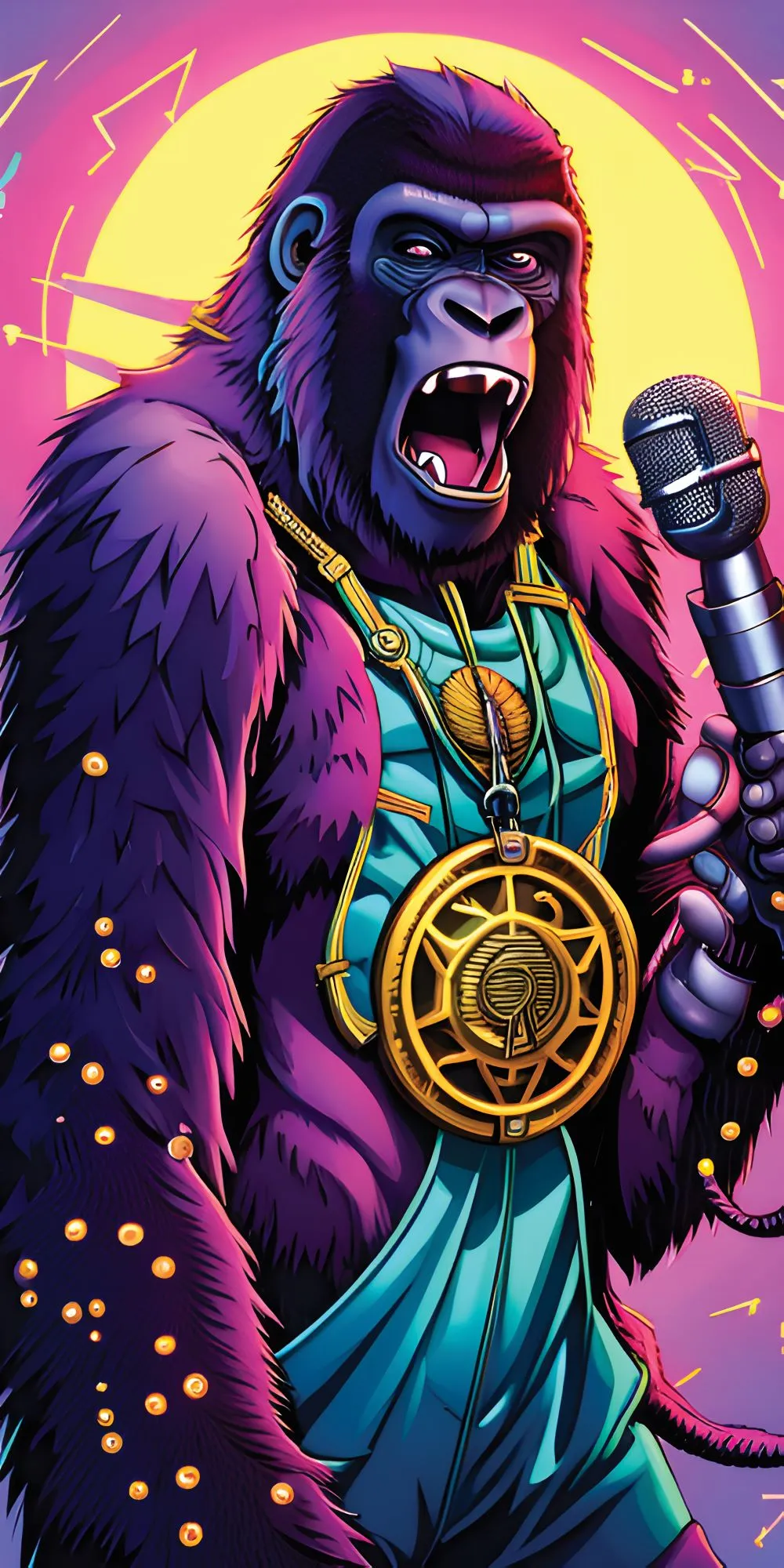 Ape on the Mic Acrylic Wall Panels Home Decor Wall Panels 2440mmm x 1220mm