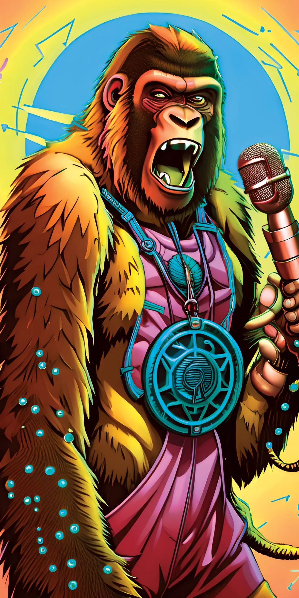 Ape on the Mic Acrylic Wall Panels Home Decor Wall Panels 2440mmm x 1220mm