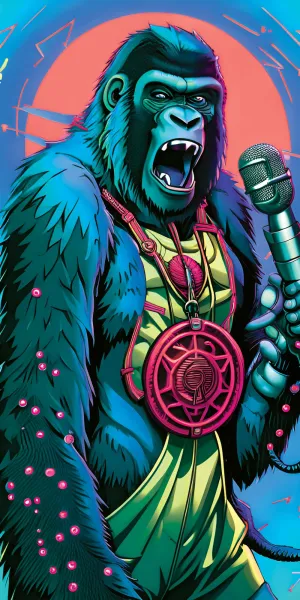 Ape on the Mic Acrylic Wall Panels Home Decor Wall Panels 2440mmm x 1220mm