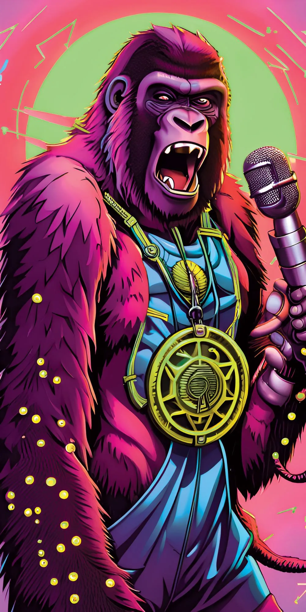 Ape on the Mic Acrylic Wall Panels Home Decor Wall Panels 2440mmm x 1220mm