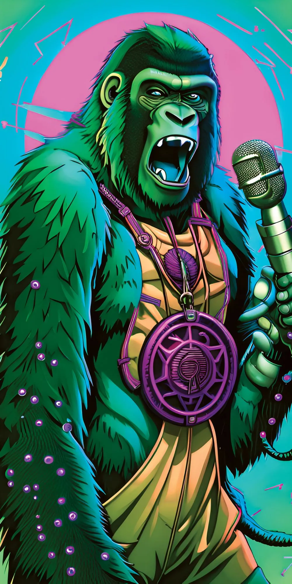 Ape on the Mic Acrylic Wall Panels Home Decor Wall Panels 2440mmm x 1220mm