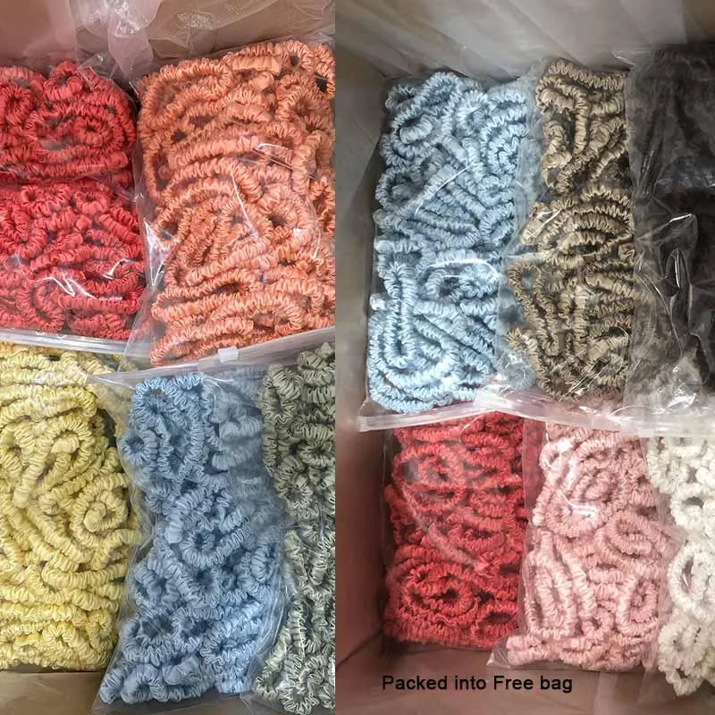 Aqua Green silk scrunchies mini