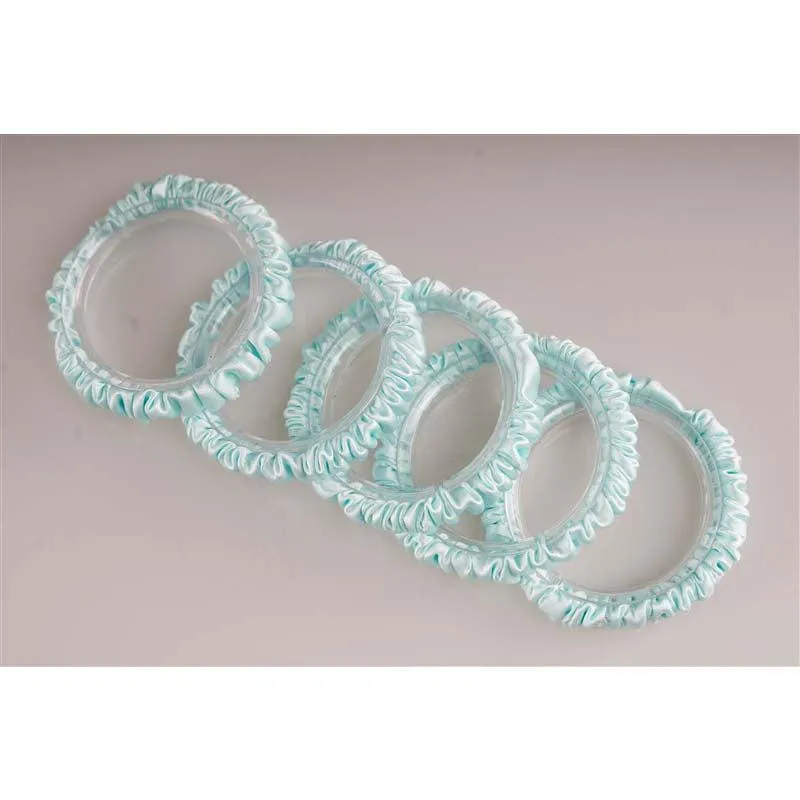 Aqua Green silk scrunchies mini