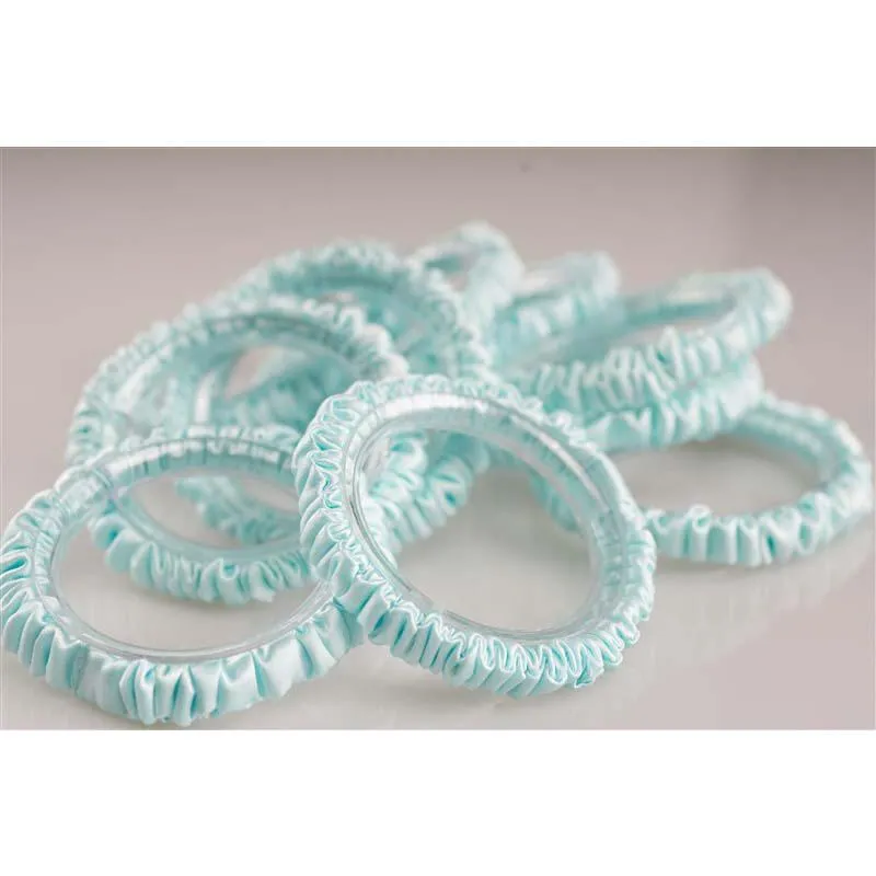 Aqua Green silk scrunchies mini