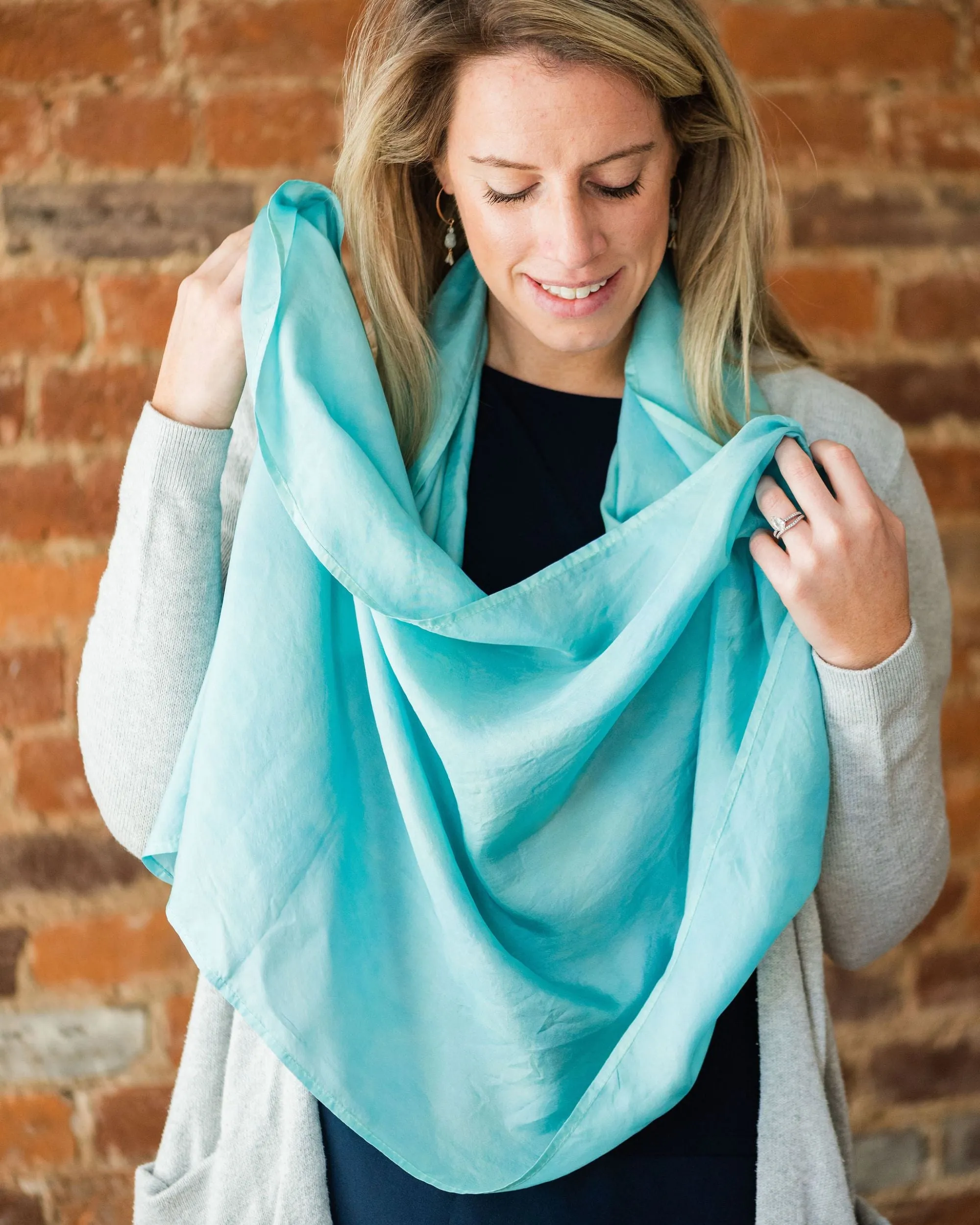 Aqua Silk Scarf - March