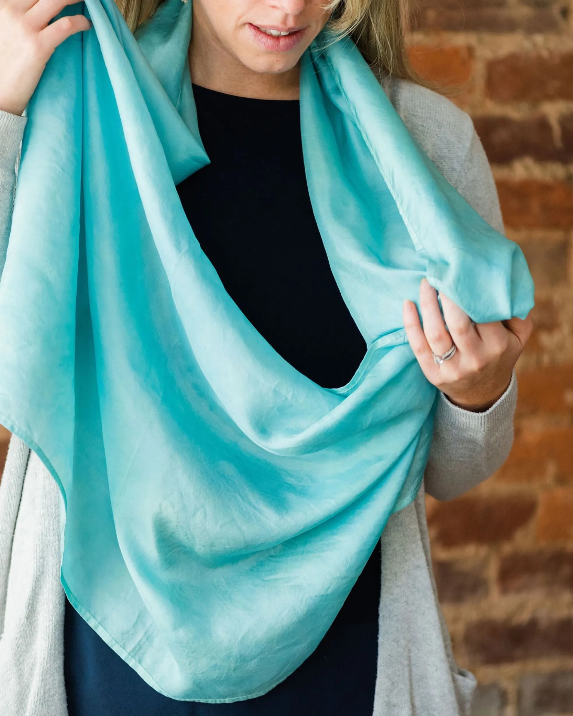 Aqua Silk Scarf - March