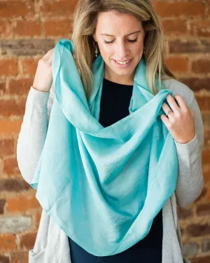 Aqua Silk Scarf - March