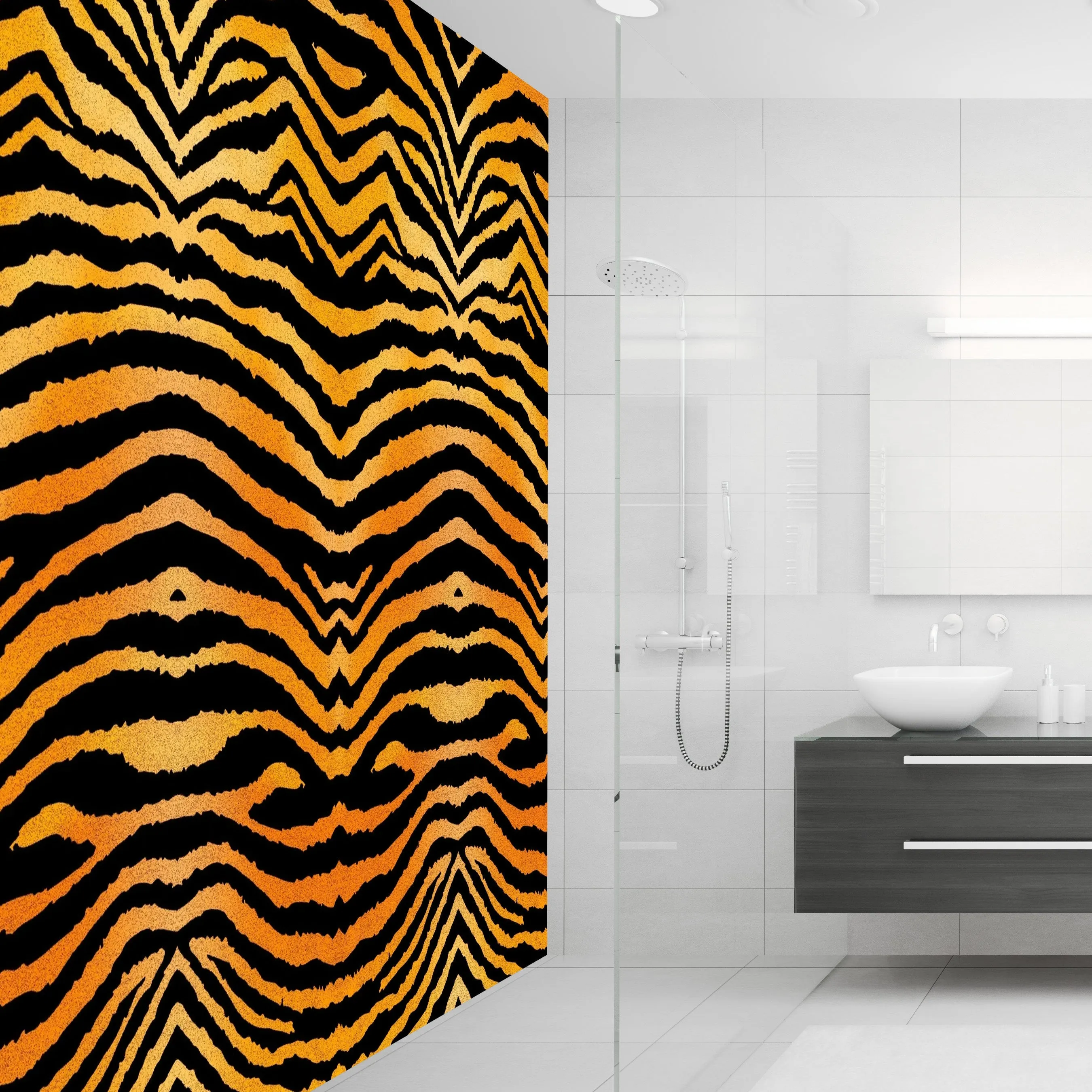 Artistic Tiger Print Acrylic Shower Wall Panels Home Decor Wall Panels 2440mmm x 1220mm