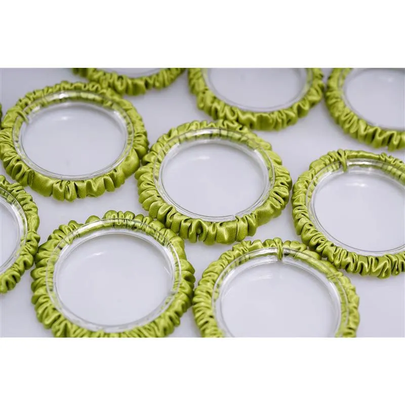 Autumn Green silk scrunchies mini