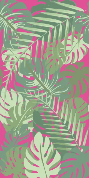 Banana Leaf Plant Pink Acrylic Shower Wall Panel 2440mmm x 1220mm